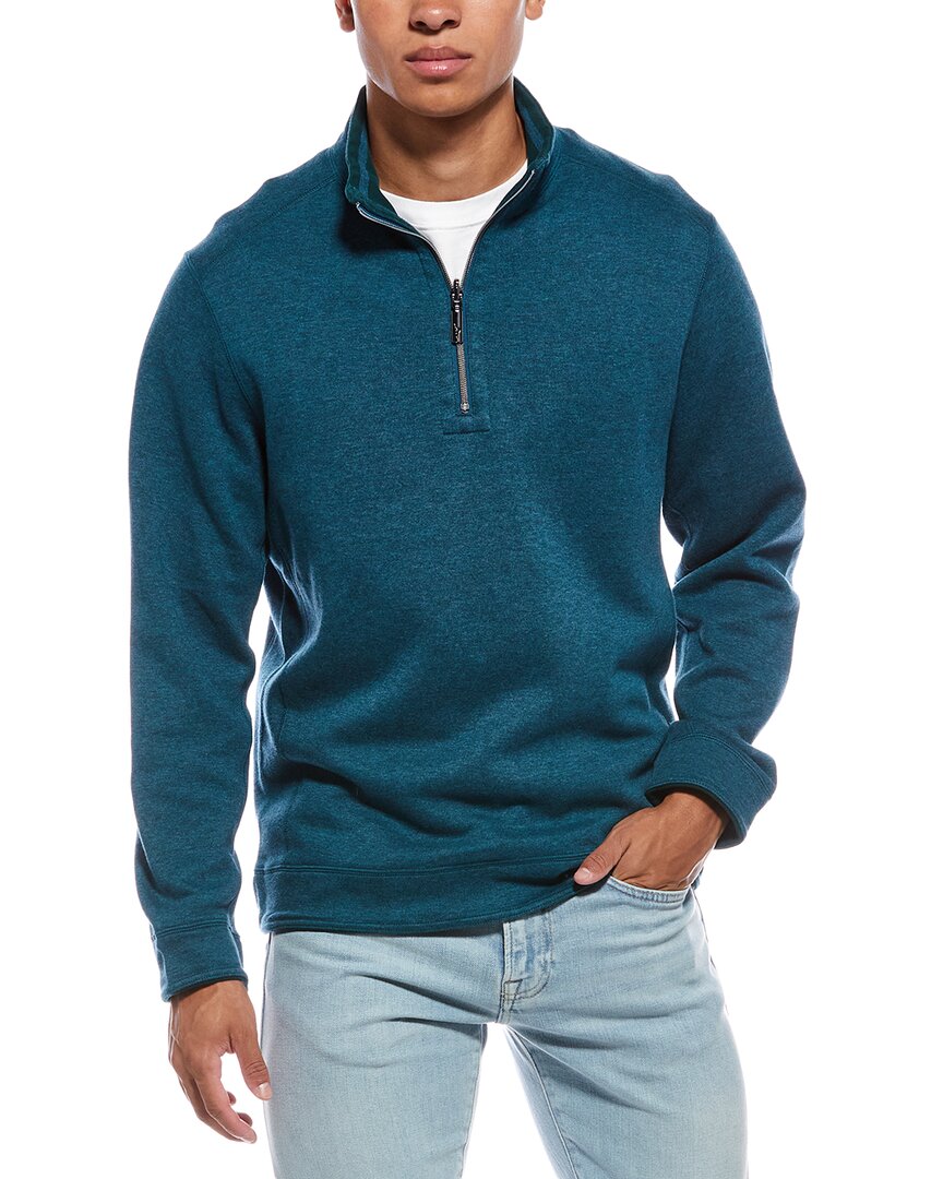 Tommy Bahama New Flip Coast 1/2-zip Mock Neck Pullover In Blue