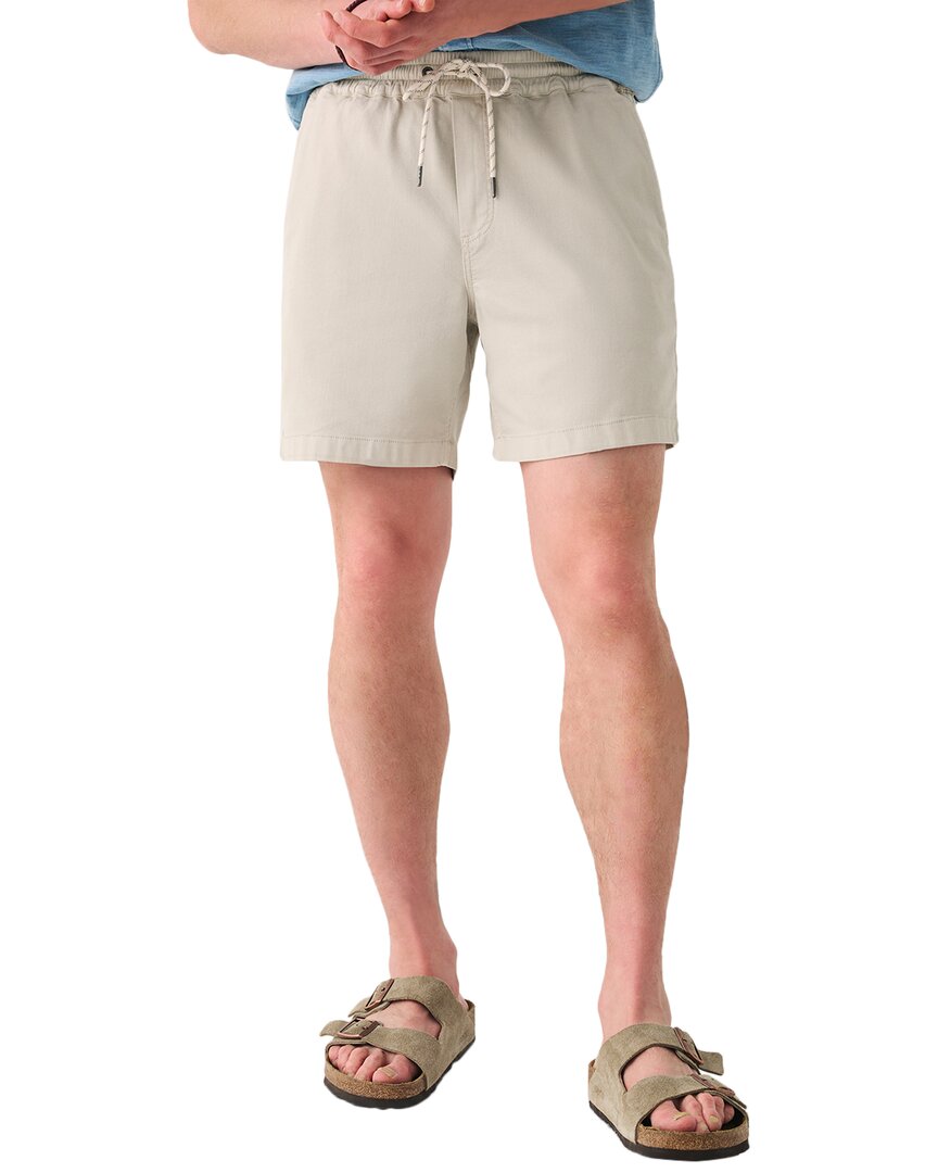 Faherty Essential Drawstring Linen-blend Short In Neutral