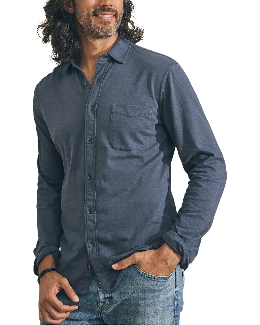 Faherty Knit Seasons Shirt In Blue