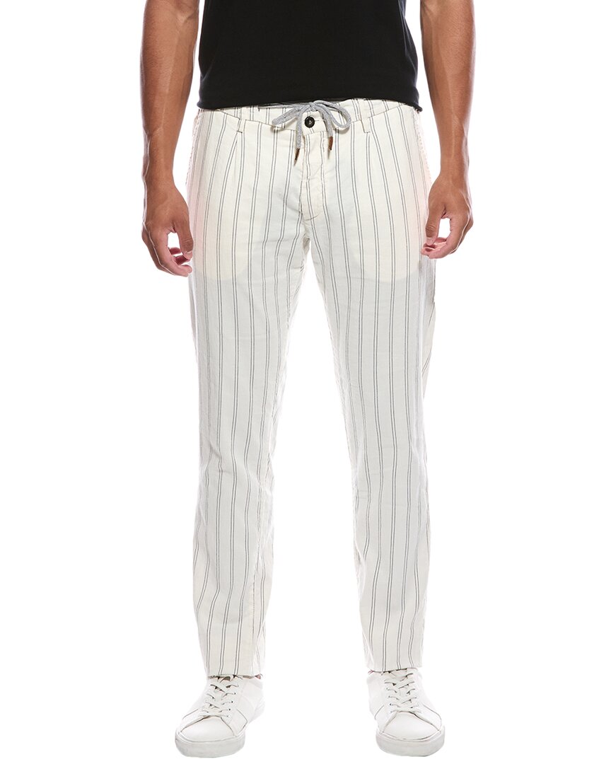 Eleventy Linen-blend Jogging Pant In White