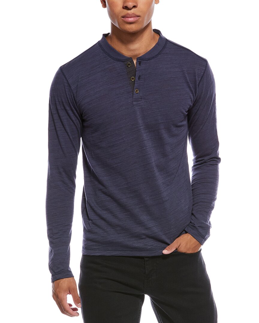 Vintage 1946 Burnout Slub Henley Shirt In Blue