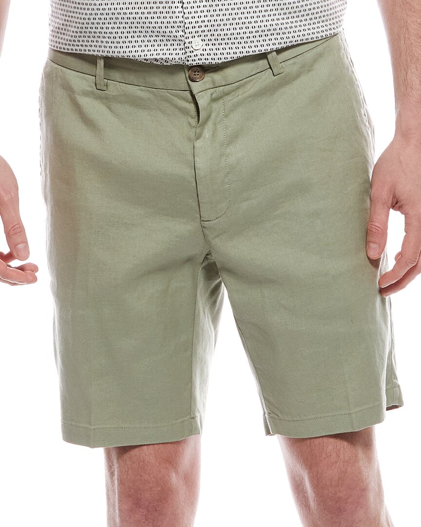 Scott Barber Stretch Linen-blend Short In Green