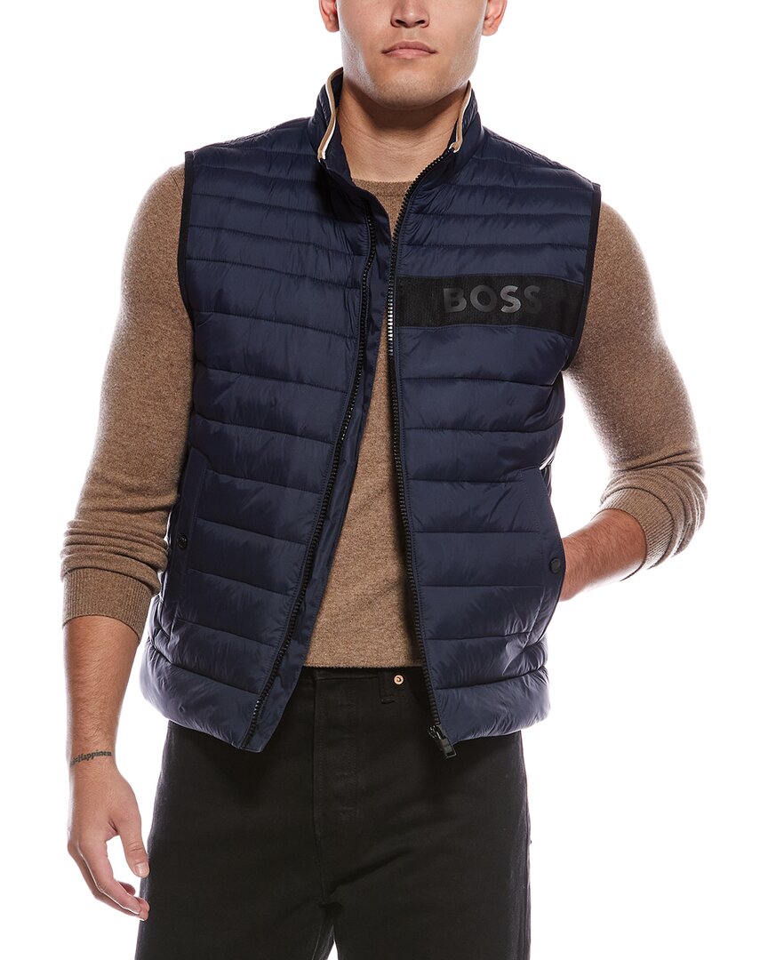 Hugo Boss Boss Darolan Quilted Vest In Blue