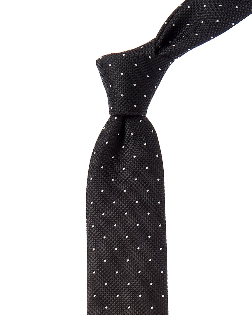 Hugo Boss Boss  Black Polka Dot Silk-blend Tie In Black
