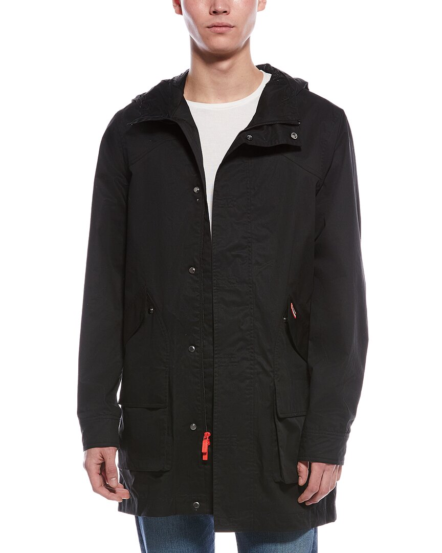 Hunter Downing Twill Rain Coat In Black
