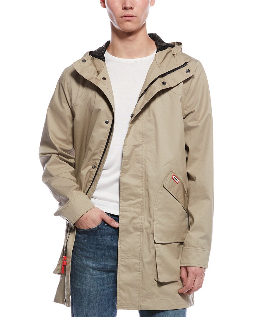 Hunter Downing Twill Rain Coat In Brown