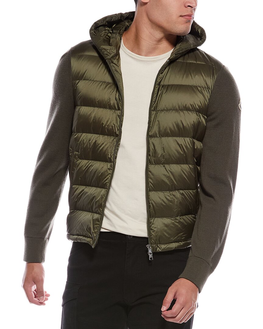 Moncler Wool Cardigan In Green