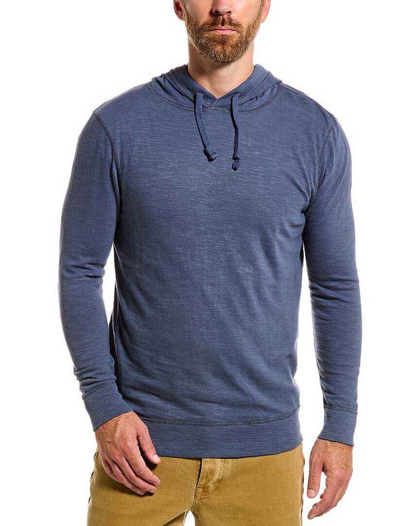 Faherty Slub Organic Cotton-jersey Hoodie In Blue