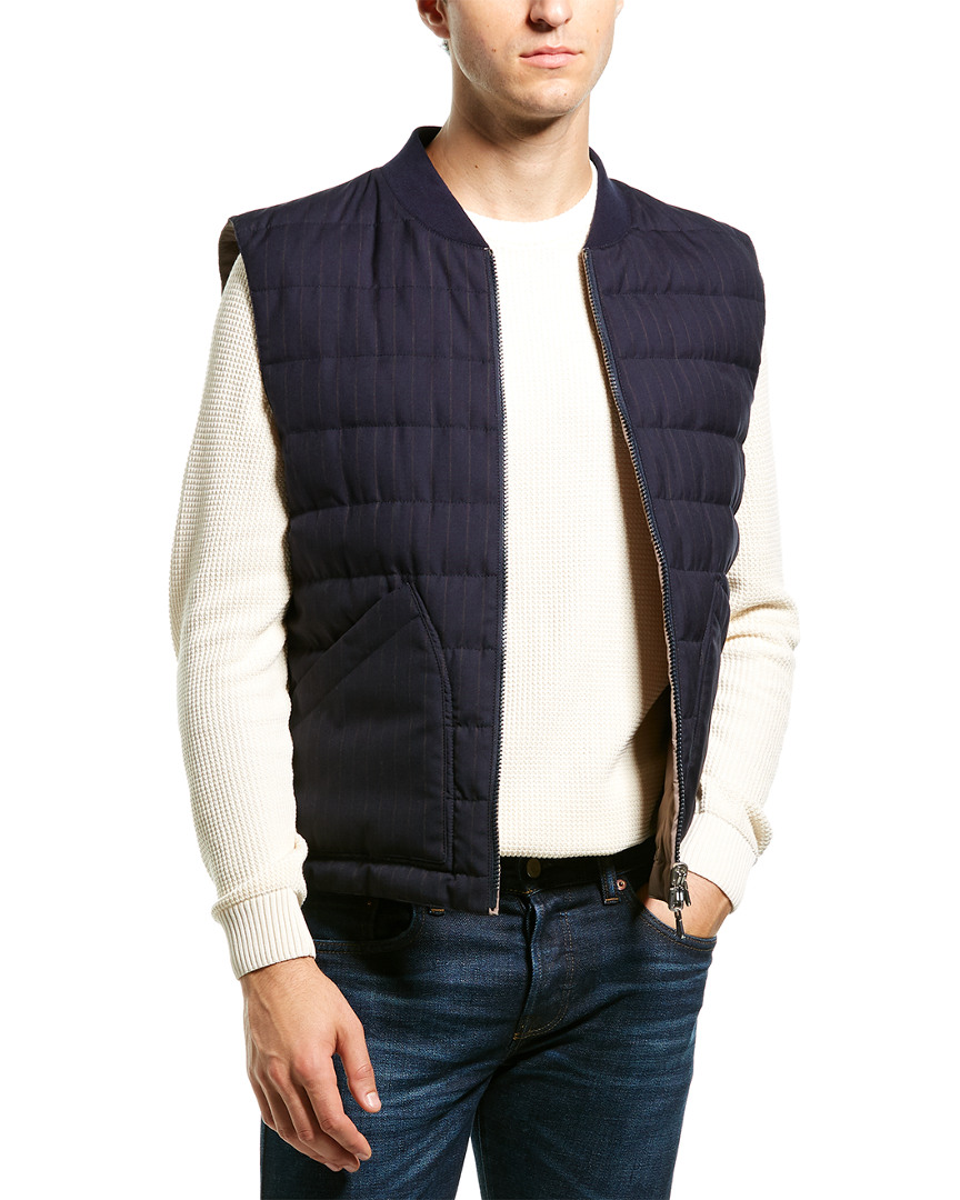 Brunello Cucinelli Wool & Feather Reversible Puffer Vest Men's M | eBay