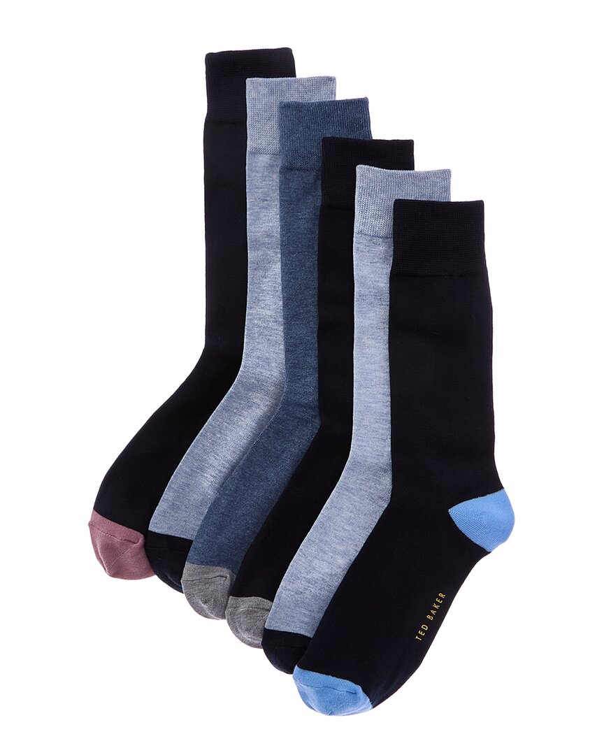 Ted Baker 6pk Crew Socks In Blue