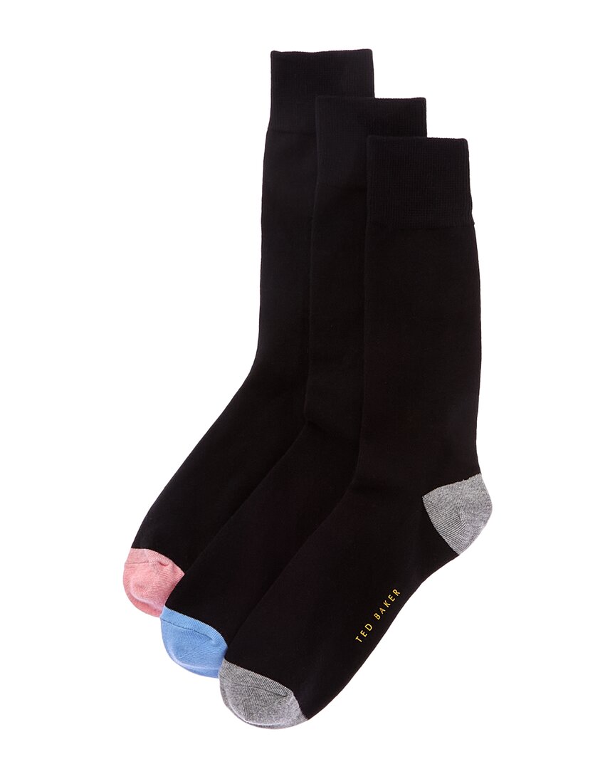 Ted Baker 3pk Dress Socks In Black