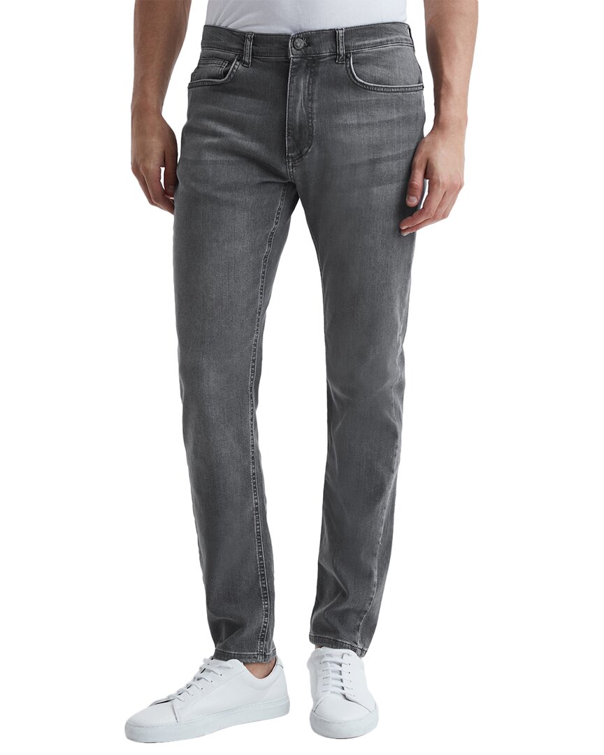 Reiss Washed Grey Slim Fit Washed Jeans In Gray