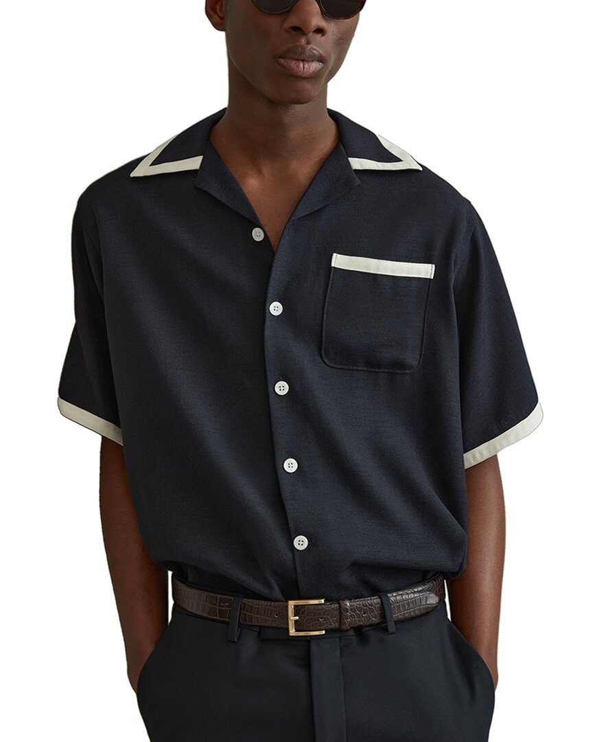 Reiss Vita Cuban Shirt With Top In Blue