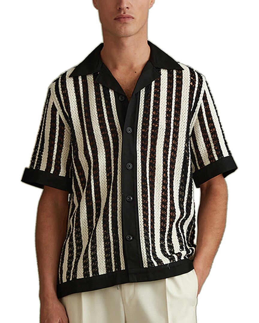 Reiss Romy Striped Crochet C Top In Multi