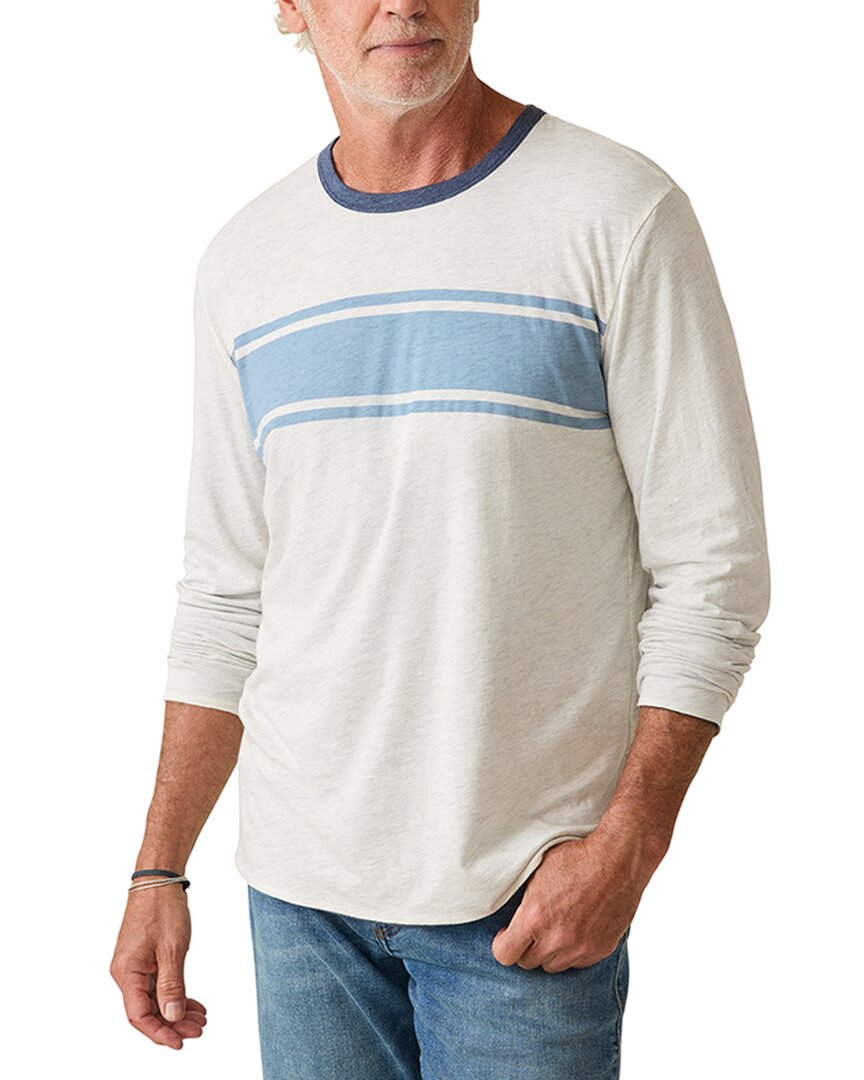Faherty Cloud Reversible Crewneck Top In White