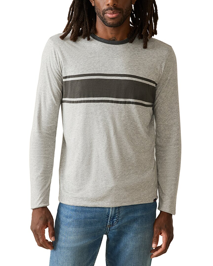 Faherty Long-sleeve Cloud Reversible Crew T-shirt In Gray