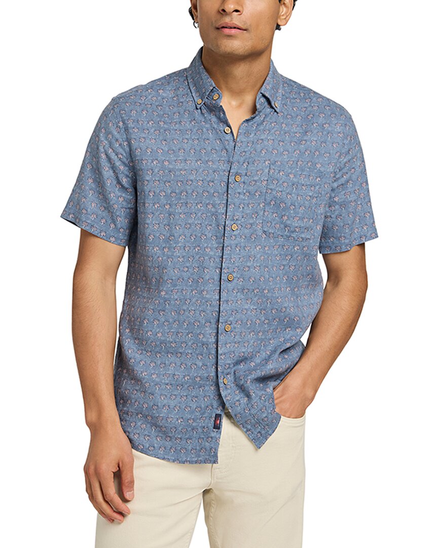 Faherty Breeze Linen-blend Shirt In Blue