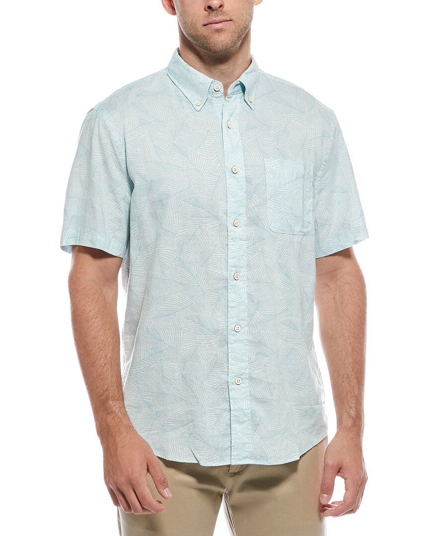 Faherty Breeze Linen-blend Shirt In Green