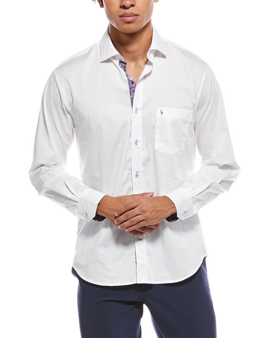 Tailorbyrd Solid Melange Performance Shirt In White
