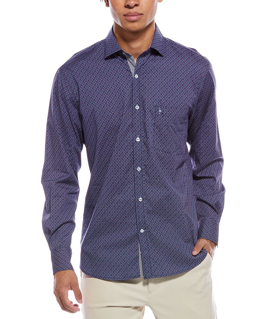 Tailorbyrd Retro Geo Shirt In Blue