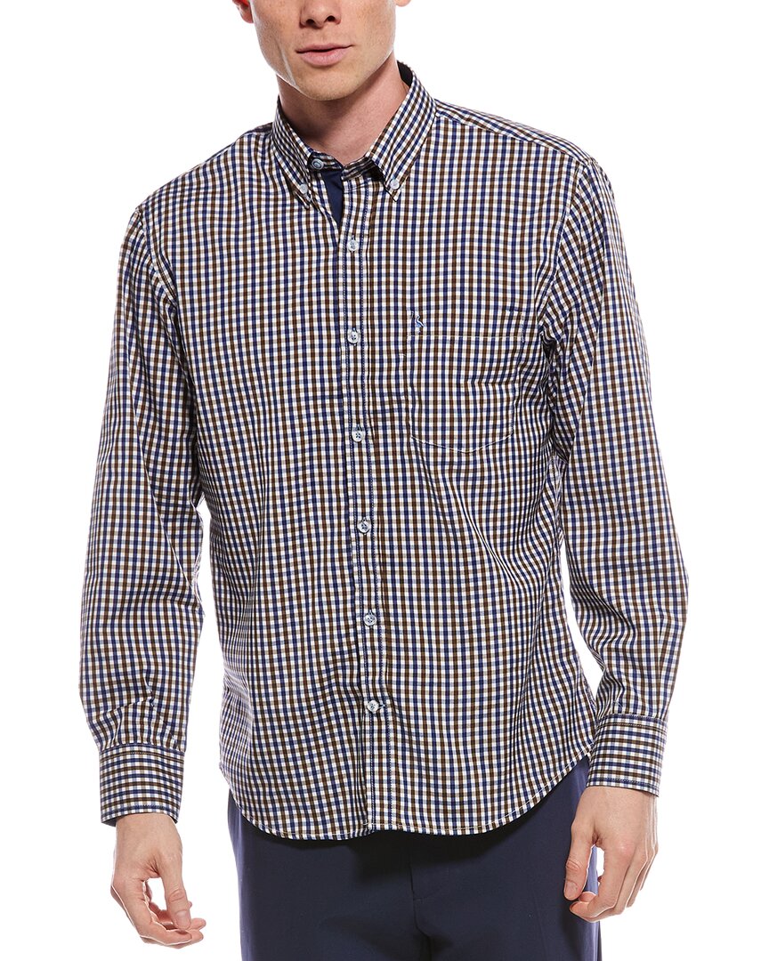Tailorbyrd Tailorbryd Multi Check Printed Performance Shirt In Gray