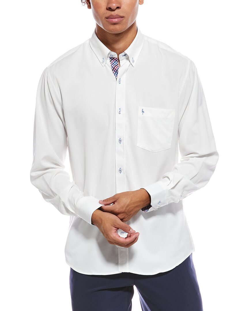 Tailorbyrd Solid Melange Performance Shirt In White