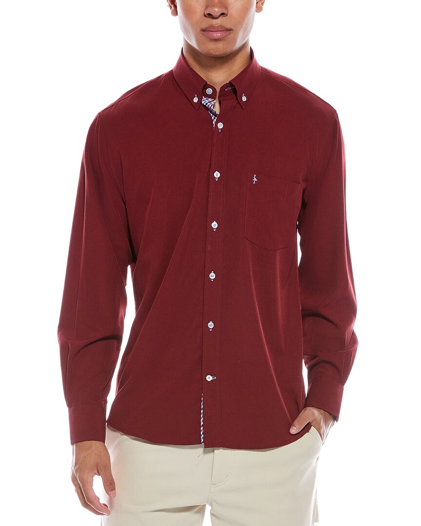 Tailorbyrd Solid Melange Performance Shirt In Burgundy