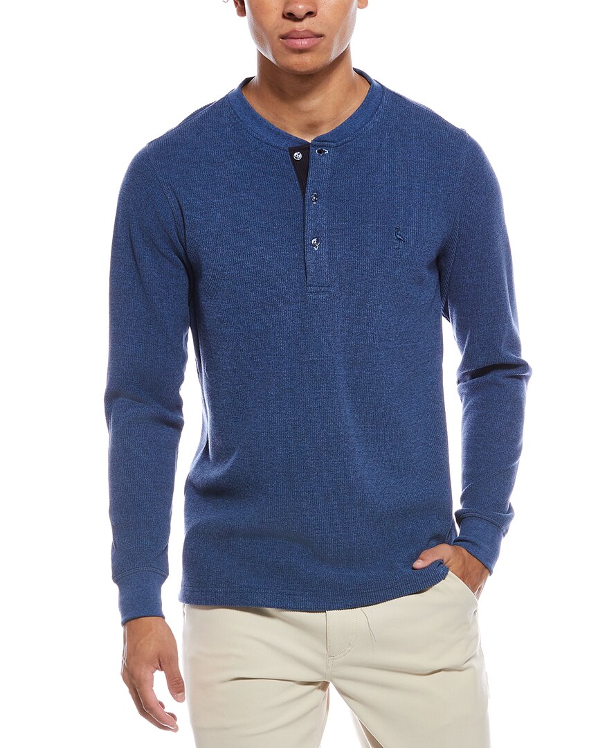 Tailorbyrd Cozy Knit Henley In Blue