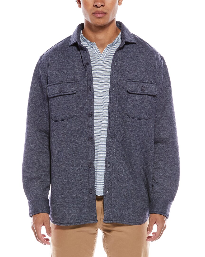 Tailorbyrd Quilted Sweater Shirt In Blue