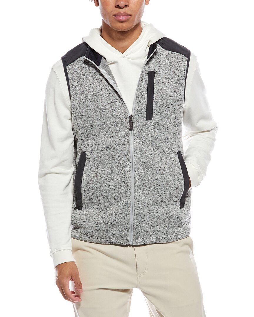 Tailorbyrd Sweater Knit Full Zip Vest In Multi