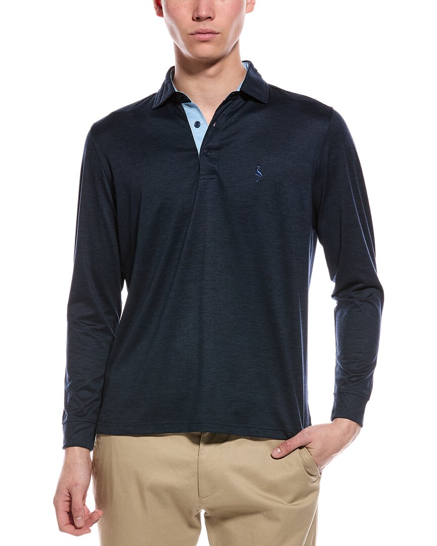 Tailorbyrd Performance Mesh Polo Shirt In Blue