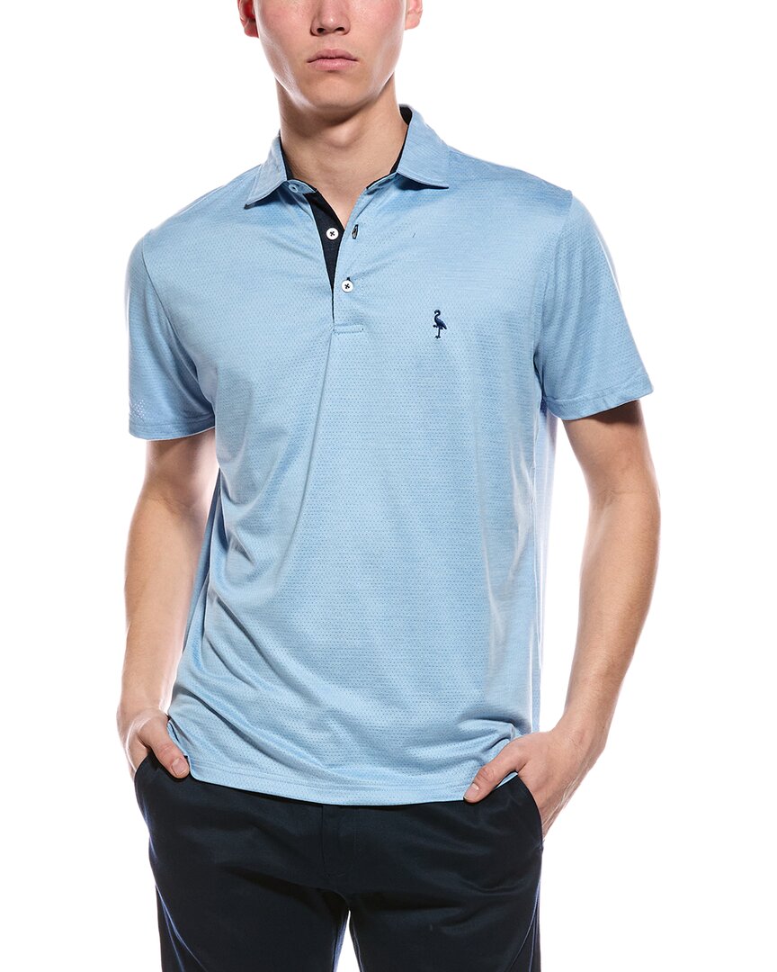 Tailorbyrd Performance Mesh Polo Shirt In Blue