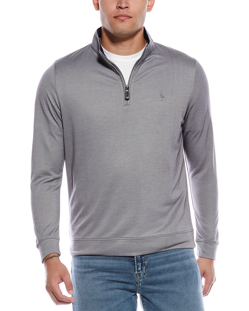 Tailorbyrd Solid 1/4-zip Pullover In Gray