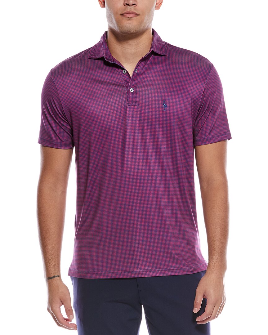 Tailorbyrd Mini Houndstooth Performance Polo Shirt In Purple