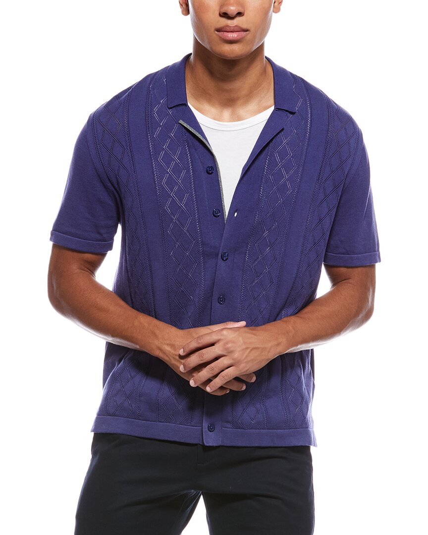 Robert Graham Tambor Pointelle Shirt In Blue