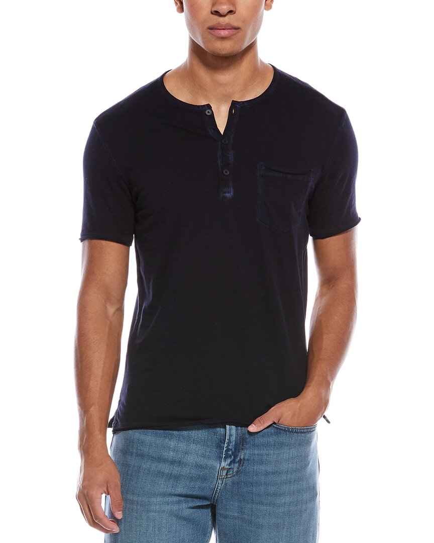 John Varvatos Rex Henley Shirt In Blue