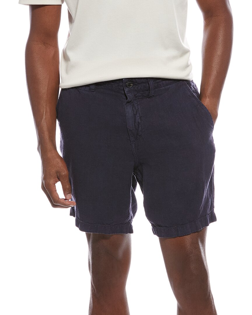 John Varvatos Johnny Flat Front Shorts In Blue