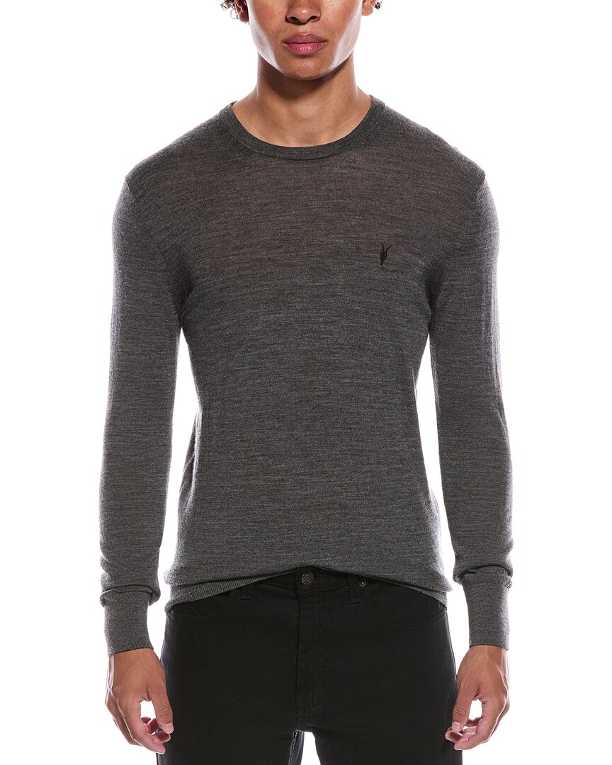 Allsaints Mode Wool Crewneck Sweater In Gray