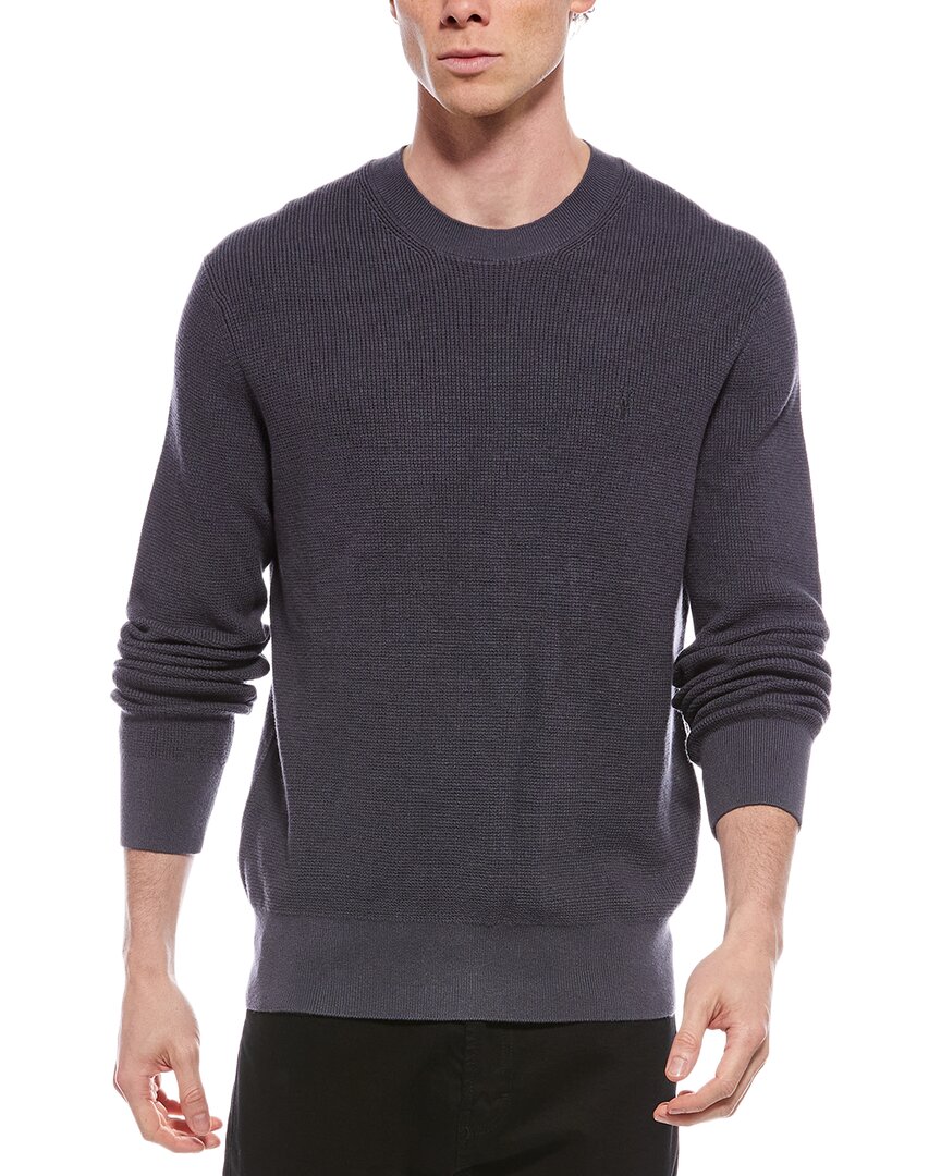 Allsaints Aspen Wool-blend Crewneck Sweater In Blue