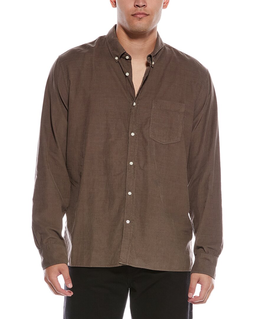 Officine Generale Arsene Garment-dyed Corduroy Shirt In Brown