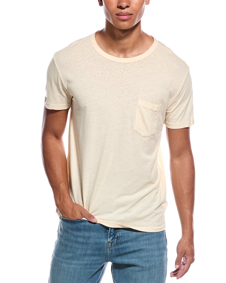 Officine Generale Linen-blend T-shirt In Neutral