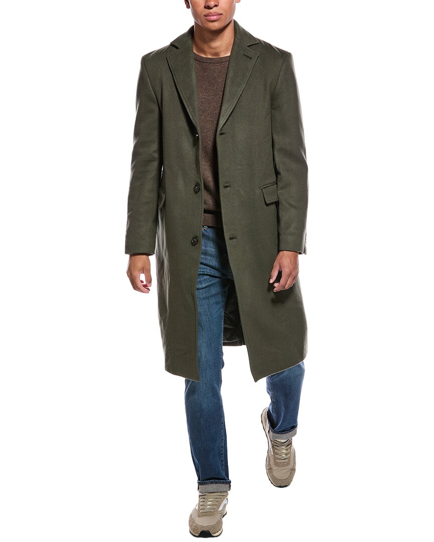 Officine Generale Officine Générale Wool & Cashmere-blend Coat In Green