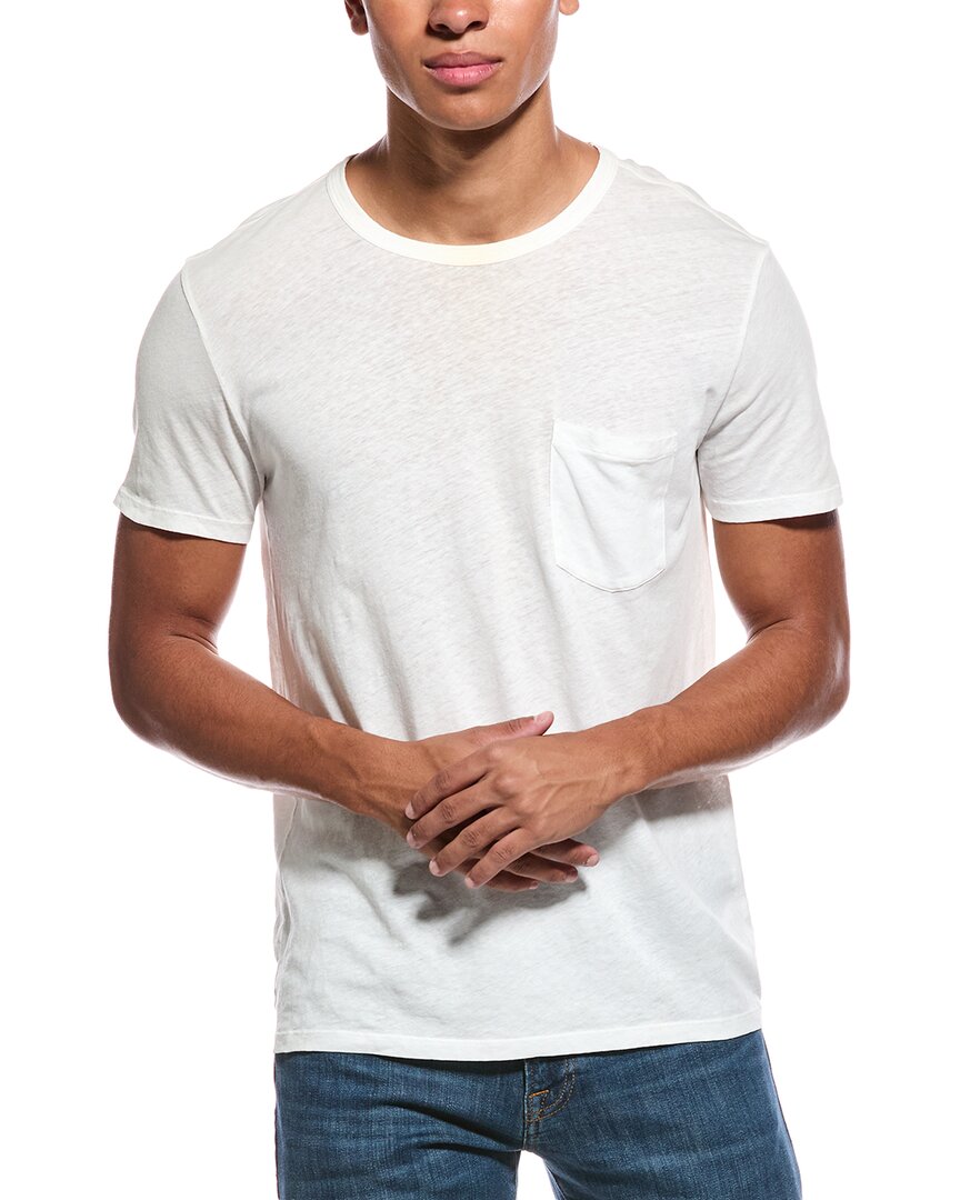 Officine Generale Linen-blend T-shirt In White
