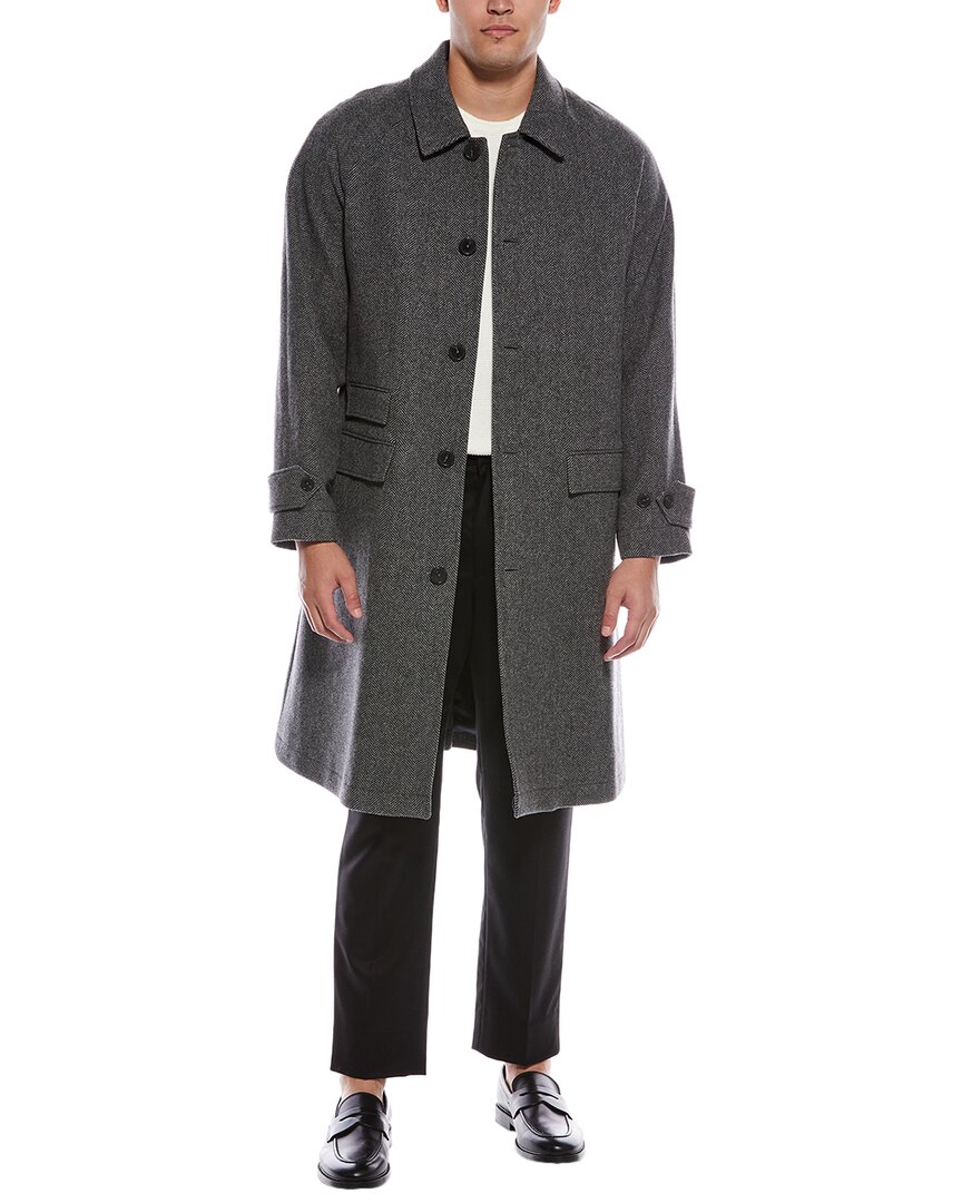 Officine Generale Foster Wool Coat In Gray