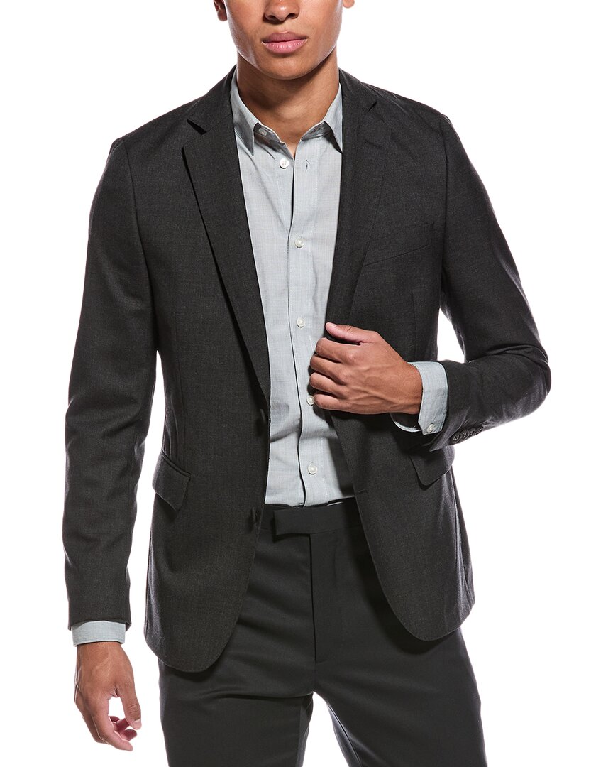 Officine Generale Arthus Italian Fresco Jacket Dark Grey In Black
