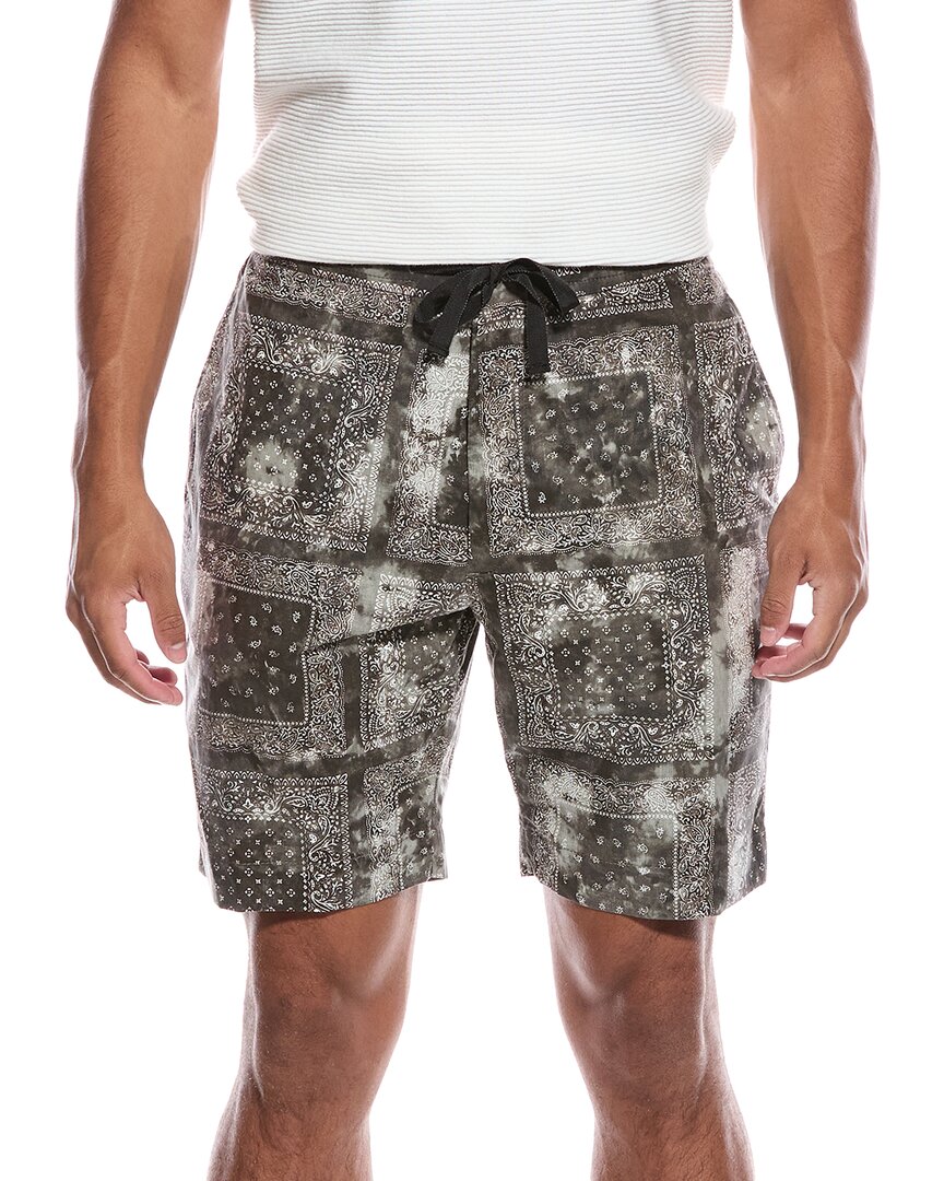 Officine Generale Phil Bandana Short In Gray
