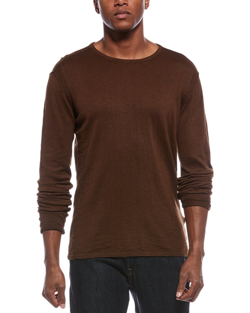 John Varvatos Eli Crewneck Sweater In Brown