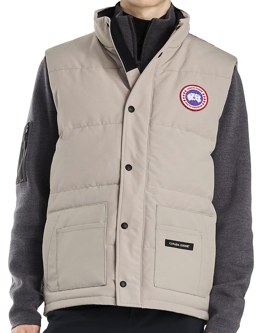 Canada Goose Mens Freestyle Padded Slim-fit Shell-down Gilet Limestone In Neutral