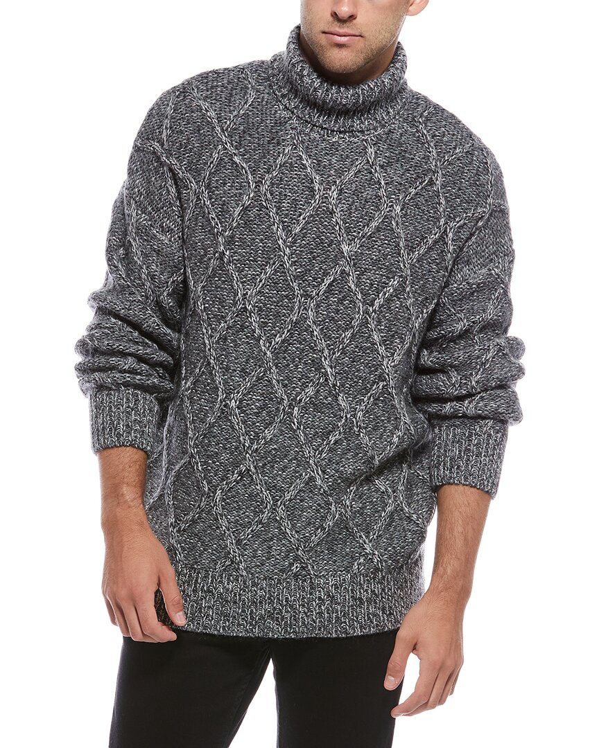 Hugo Boss Estupendo Wool-blend Turtleneck Sweater In Gray