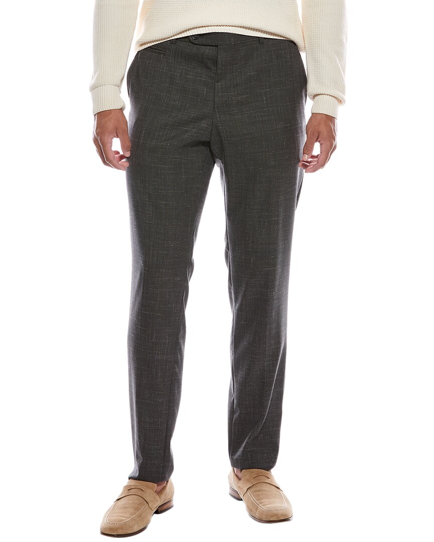 Hugo Boss Boss  Genius Wool & Linen-blend Trouser In Gray